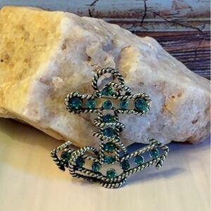 Anchor Brooch/Pin With Teal
Rhinestones
